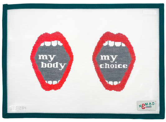 PREORDER: My Body, My Choice Hand Painted Needlepoint Canvas